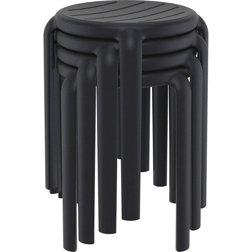 Taboret Tom 45cm Czarny Siesta | Hokery do kuchni i jadalni