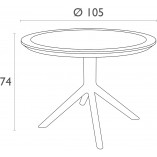 Stół ogrodowy okrągły Sky 105cm czarny Siesta