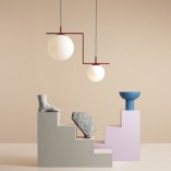 Lampa wisząca 2 kule biały/czerwony Aldex Zac - Elegancki design