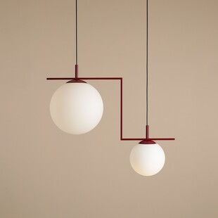 Lampa wisząca 2 kule biały/czerwony Aldex Zac - Elegancki design