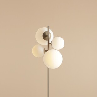 Lampa podłogowa szklane kule Bloom biało-beżowa Aldex