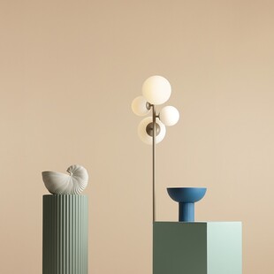 Lampa podłogowa szklane kule Bloom biało-beżowa Aldex
