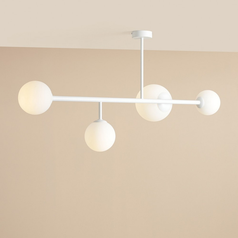 Lampa Sufitowa Dione IV - Szklane Kule, Biały | Aldex
