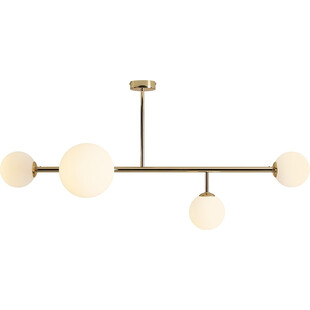 Lampa sufitowa szklane kule Dione IV 117cm biało-złota Aldex
