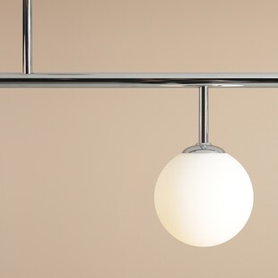 Lampa sufitowa szklane kule Dione IV 117cm biało-chromowana Aldex