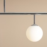 Lampa sufitowa szklane kule Dione IV 117cm biało-chromowana Aldex