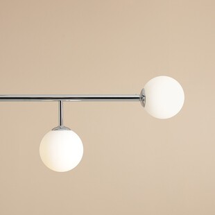 Lampa sufitowa szklane kule Dione IV 117cm biało-chromowana Aldex
