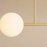 Lampa sufitowa szklane kule Dione IV 117cm biało-mosiężna Aldex