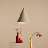 Lampa wisząca stożek beżowa Aldex Form 24cm - Stylowe oświetlenie