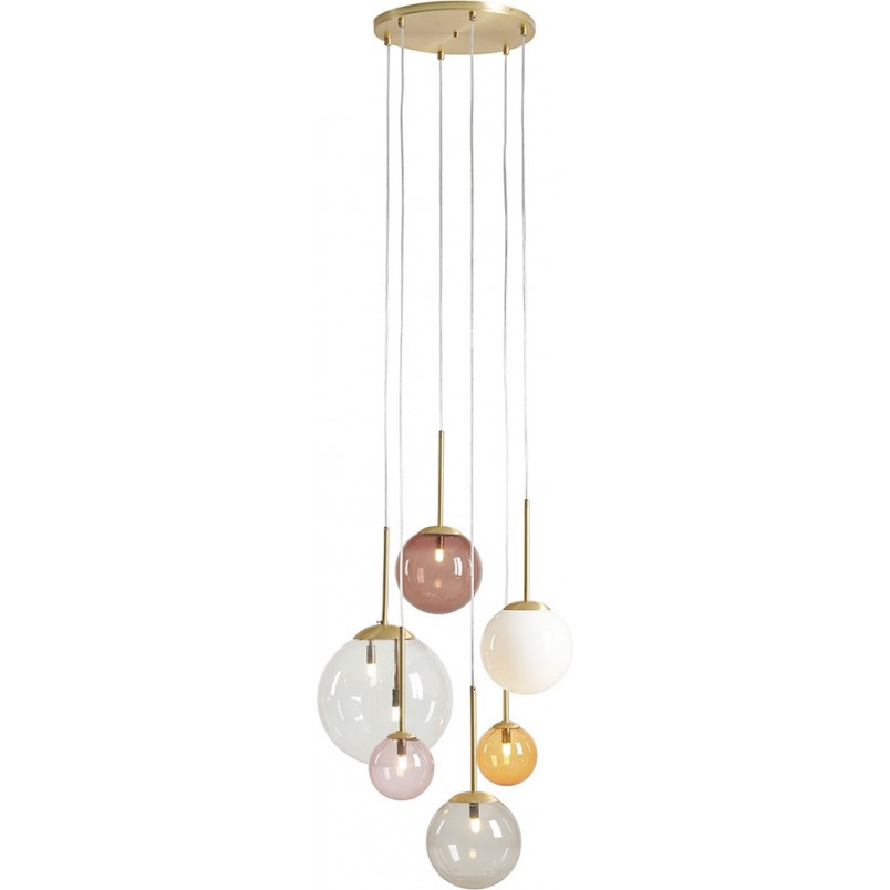 Lampa wisząca szklane kule Bosso Ring 57cm multikolor Aldex