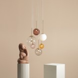 Lampa wisząca szklane kule Bosso Ring 57cm multikolor Aldex