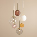 Lampa wisząca szklane kule Bosso Ring 57cm multikolor Aldex
