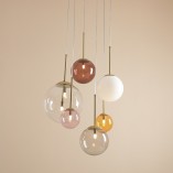 Lampa wisząca szklane kule Bosso Ring 57cm multikolor Aldex