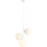 Lampa wisząca Aldex Fin - 3 kule szklane, biała | Kup online
