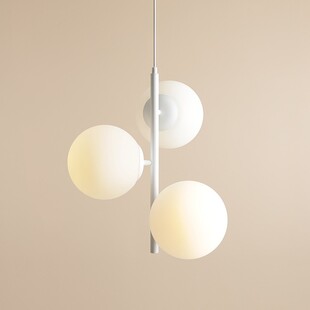 Lampa wisząca Aldex Fin - 3 kule szklane, biała | Kup online