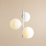 Lampa wisząca Aldex Fin - 3 kule szklane, biała | Kup online