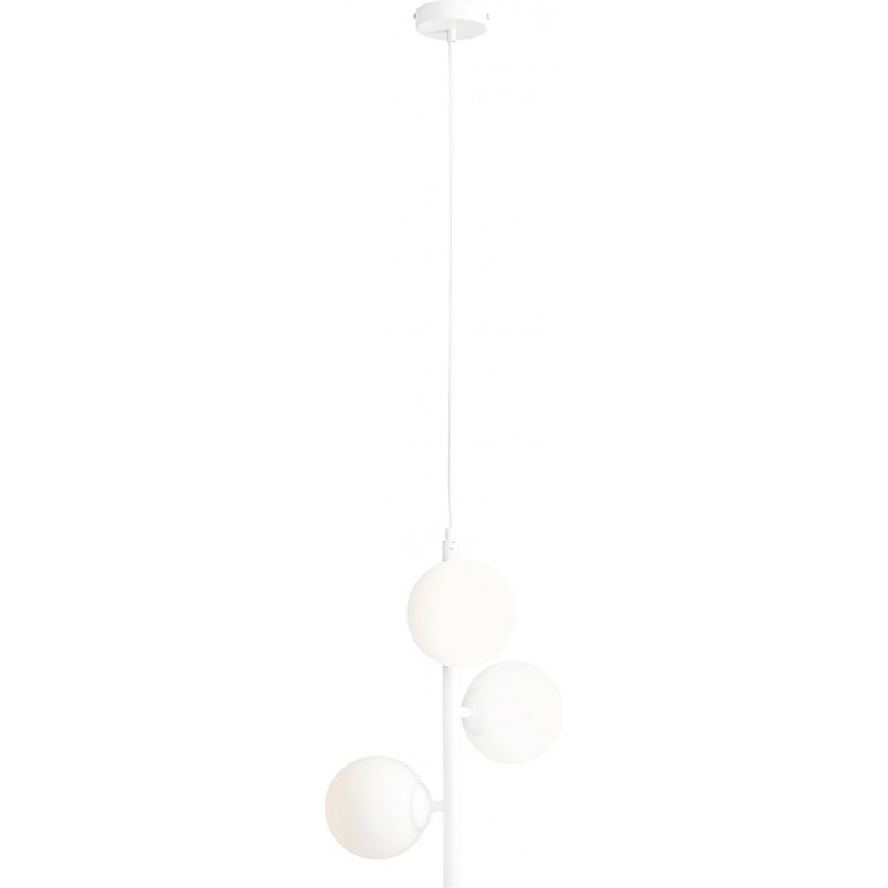 Lampa wisząca Fin - 3 szklane kule białe | Aldex