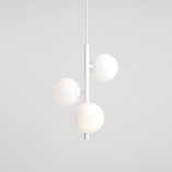 Lampa wisząca Fin - 3 szklane kule białe | Aldex
