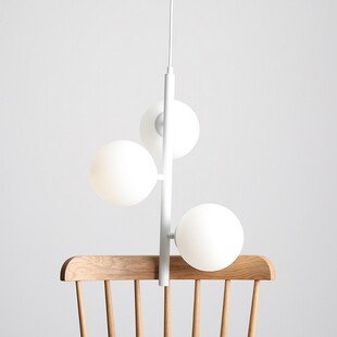 Lampa wisząca Fin - 3 szklane kule białe | Aldex