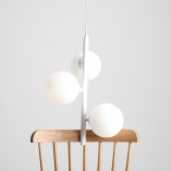Lampa wisząca Fin - 3 szklane kule białe | Aldex