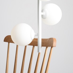 Lampa wisząca Fin - 3 szklane kule białe | Aldex