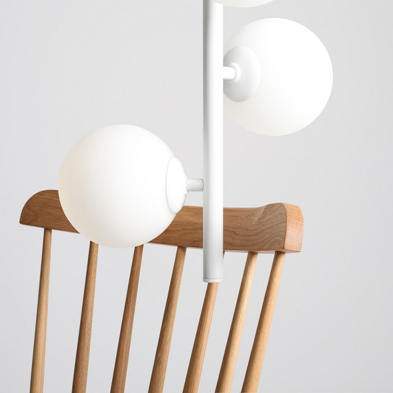 Lampa wisząca Fin - 3 szklane kule białe | Aldex