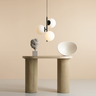 Lampa wisząca 3 szklane kule Fin 46cm biały / czarny Aldex