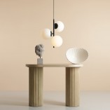 Lampa wisząca 3 szklane kule Fin 46cm biały / czarny Aldex