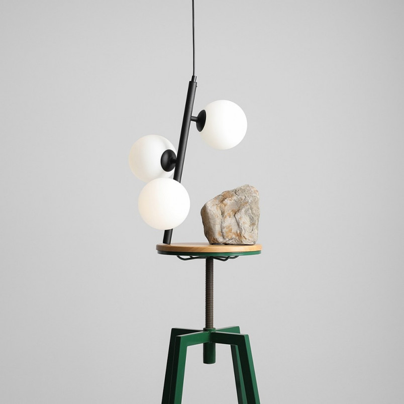 Lampa wisząca 3 kule białe/czarne Aldex | Sklep z lampami