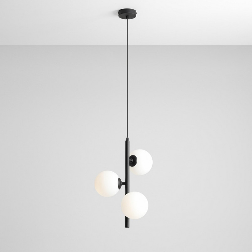 Lampa wisząca 3 kule białe/czarne Aldex | Sklep z lampami