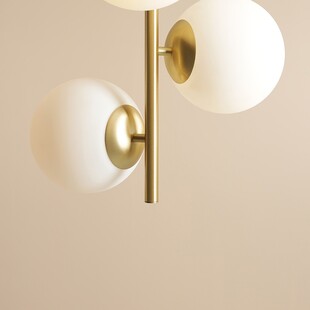 Lampa Wisząca 3 Kule Białe i Mosiądz Aldex | Elegancki Design