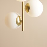 Lampa Wisząca 3 Kule Białe i Mosiądz Aldex | Elegancki Design