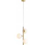 Lampa wisząca Aldex Fin | 3 szkło, biały/mosiądz | Sklep z lampami