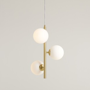 Lampa wisząca Aldex Fin | 3 szkło, biały/mosiądz | Sklep z lampami