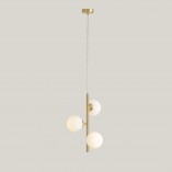 Lampa wisząca Aldex Fin | 3 szkło, biały/mosiądz | Sklep z lampami