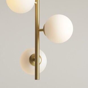 Lampa wisząca Aldex Fin | 3 szkło, biały/mosiądz | Sklep z lampami