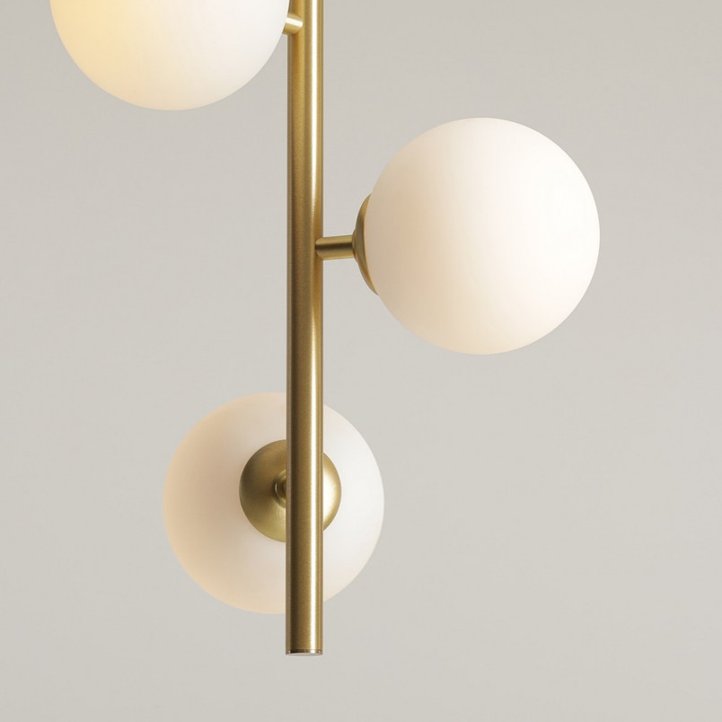 Lampa wisząca Aldex Fin | 3 szkło, biały/mosiądz | Sklep z lampami