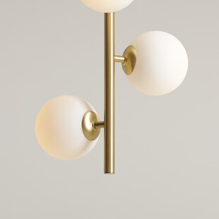 Lampa wisząca Aldex Fin | 3 szkło, biały/mosiądz | Sklep z lampami