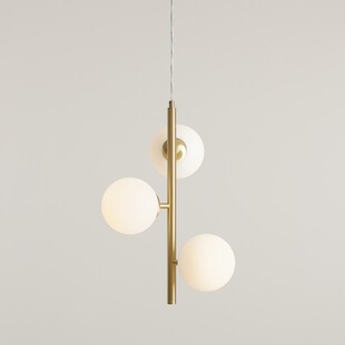Lampa wisząca Aldex Fin | 3 szkło, biały/mosiądz | Sklep z lampami