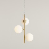 Lampa wisząca Aldex Fin | 3 szkło, biały/mosiądz | Sklep z lampami