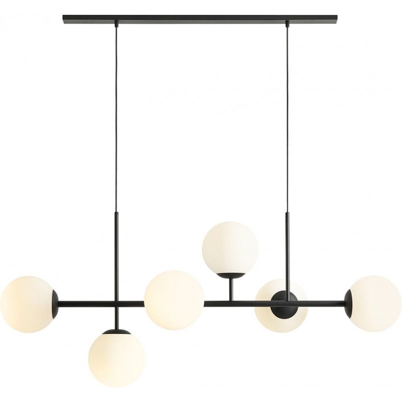 Lampa podłużna szklane kule Fin VI 142cm biało-czarna Aldex