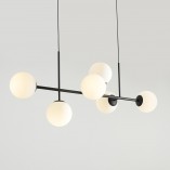 Lampa podłużna szklane kule Fin VI 142cm biało-czarna Aldex