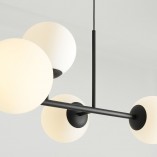 Lampa podłużna szklane kule Fin VI 142cm biało-czarna Aldex
