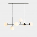 Lampa podłużna szklane kule Fin VI 142cm biało-czarna Aldex
