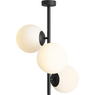 Lampa sufitowa 3 szklane kule Fin 46cm biało-czarna Aldex