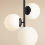 Lampa sufitowa 3 szklane kule Fin 46cm biało-czarna Aldex