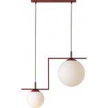 Lampa wisząca 2 kule biały/czerwony Aldex Zac - Elegancki design