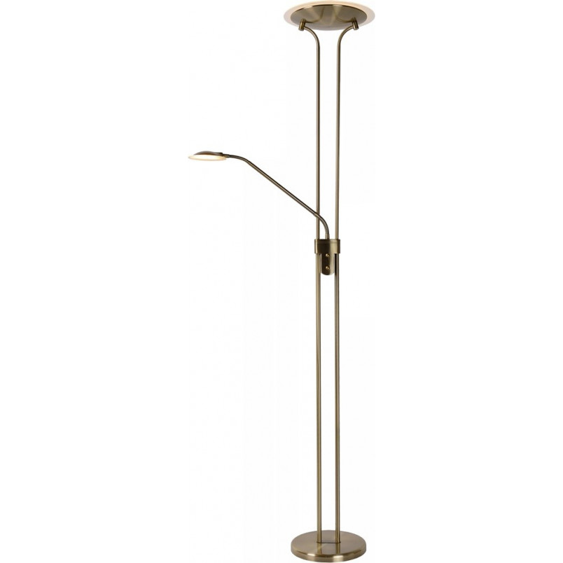 Lampa podłogowa LED Lucide Champion - Brązowa, Retro
