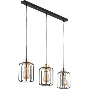 Lampa wisząca druciana potrójna na listwie Galaxy New 74cm czarna TK Lighting