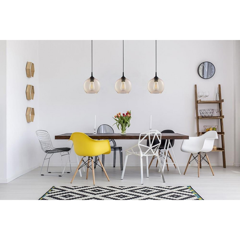 Lampa wisząca szklana kula Cubus 18cm bursztynowa TK Lighting